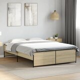  Okvir kreveta boja hrasta 120x200 cm konstruirano drvo i metal | shoptok.hr