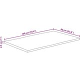 vidaXL Stolna ploča 100x60x2,5 cm pravokutna bagremovo drvo živi rub | shoptok.hr