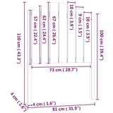  Uzglavlje za krevet crno 81 x 4 x 110 cm od masivne borovine | shoptok.hr