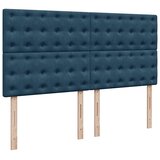 Krevet s oprugama i madracem plavi 200x200 cm baršunasti | Eponuda.com