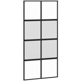 vidaXL Drsna vrata z opremo črna 102,5x205 cm kaljeno steklo | Shoptok.si