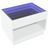  Stolić za kavu s beskonačnim LED svjetlima bijeli 70x50x50 cm | shoptok.hr