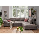 MID.YOU Sedežna Garnitura Alvito, Rjava, Siva, Žamet, Ležišče | Shoptok.si