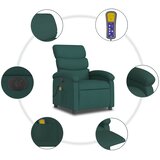  Električni masažni naslonjač od tkanine tamnozeleni | shoptok.hr