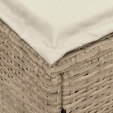  Vrtni otoman s jastukom Bež i krema 80 x 38 x 42 cm PE ratan | shoptok.hr