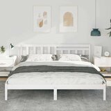  Krevetna konstrukcija Bijelo 200 x 200 cm Čvrsto borovo drvo Bijela 205.5 x 205.5 x 80.5 cm | Shoptok.si