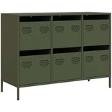 vidaXL Komoda olivno zelena 101,5x39x73,5 cm hladno valjano jeklo | Shoptok.si