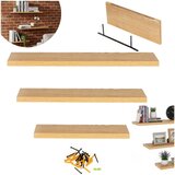 springos set zidnih polica 3 kom, 30/45/60 x 15 cm, smeđe | shoptok.hr