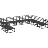 vidaXL Sjedeća garnitura za vrt 10 pcs Crna 353 x 283 x 71 cm Aluminij | shoptok.hr