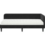  Kutni okvir kreveta s madracem Crna 100 x 200 cm Baršun | shoptok.hr