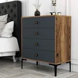 lizbon 536 - walnut, anthracite walnutanthracite dresser