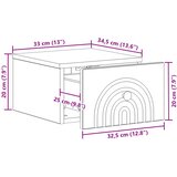  Noćni ormarić za montažu na zid Zidne Bijela 33 x 34,5 x 20 cm | Shoptok.si