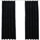  Zavjese za zamračivanje 2 kom baršunaste crne 140 x 175 cm | shoptok.hr