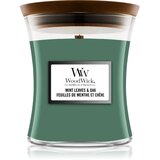WoodWick Mint Leaves & Oak dišeča sveča z lesenim stenjem 275 g Cene