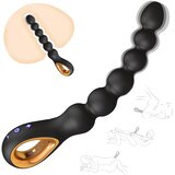 SuperLove Flexible Vibrating Silicone Anal Beads Black | Shoptok.si