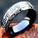 IZMAEL Prstan SU-32005 - Črna / Srebrna / 59mm | Shoptok.si