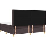  Krevet s opruga kutije s LED trakama Smeđa 200 x 200 cm tkanina | shoptok.hr
