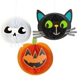 Family Noč čarovnic - komplet lampijonov - buča, mačka, lobanja - papir - 20 cm - 3 kosi / paket, (5000183808) | Shoptok.si