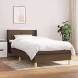  Box spring postelja z vzmetnico temno rjava 80x200 cm blago Cene