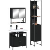  The Living Store Kopalniško pohištvo 3 kosi črne barve inženirski les - Komplet Kopalniškega Pohištva, (21442283) | Shoptok.si
