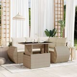 vidaXL 5-dijelni vrtni set sofa s jastucima bež od poliratana | shoptok.hr