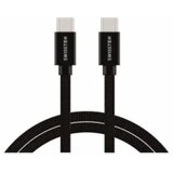 Swissten s tekstilom prevlečen kabel za prenos podatkov in polnjenje, USB-C, USB-C 2 m, črn Cene