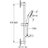 Grohe set za tuš vitalio strat 110 60 cm crna | shoptok.hr
