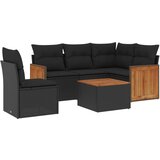  The Living Store Vrtna sedežna garnitura 6-delna z blazinami črna poli ratan - Vrtna Sedežna Garniture, (21453050) | Shoptok.si