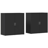 Maison Chic Komoda - Predalnik 2 kosa črna 79x38x80 cm inženirski les, (21720693) | Shoptok.si