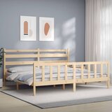 Maison Chic Posteljni okvir - Dvoposteljna postelja - Zakonska postelja brez vzmetnice 200x200 cm trdna borovina-J3426, (21771696) | Shoptok.si