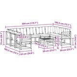  Set vanjskih sofa 10 pcs Prirodna i krem Čvrsto drvo akacije | shoptok.hr