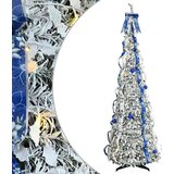 Umjetno božićno drvce s 200 LED svjetlima Bijelo 210 cm PVC | shoptok.hr