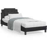 vidaXL Posteljni okvir z vzglavjem črn 100x200 cm umetno usnje | Shoptok.si