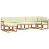 vidaXL Zunanja garnitura za sedenje 7 pcs Bela in krem Poliester, (5000279995) | Shoptok.si