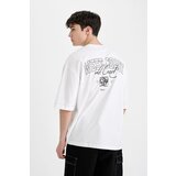 Defacto Loose Fit Crew Neck Back Printed Short Sleeve T-shirt Cene