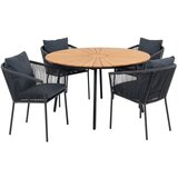 House Nordic Crni/u prirodnoj boji vrtni blagovaonski set za 4 osobe Cleveland and Salermo – | shoptok.hr