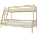 Molarem Home Drveni dječji krevet na kat Familijne - svijetlo drvo - 200x120/90 cm - S ladicom | shoptok.hr