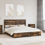  Postelja s shranjevanjem z vzglavjem Dimljeni oreh 180 x 200 cm, (5000105807) | Shoptok.si