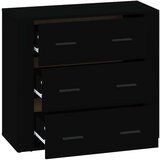  Komoda crna 80 x 33 x 70 cm od konstruiranog drva | shoptok.hr