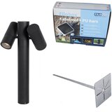 QAZQA Stoječa zunanja svetilka črna 50 cm 2-luč nastavljivo - Duo | Shoptok.si