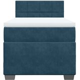 Box spring krevet s madracem tamnoplavi 90x190 cm baršunasti | shoptok.hr