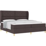  Postelja s pomičnim okvirjem in vzmetnico Temno rjava 200x200 cm Tkanina, (22052298) | Shoptok.si