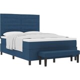  Postelja s špirjo z vzmetnico in klopjo modra 140x200 cm tkanina, (22083748) | Shoptok.si