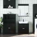 vidaXL 3-dijelni set kupaonskog namještaja berg crni masivna borovina | shoptok.hr