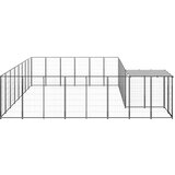 vidaXL pasji boks črn 15,73 m² jeklo | Shoptok.si