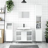 Maison Chic Kopalniška omarica - Kopalniški kabinet bela 30x30x100 cm inženirski les, (21795021) | Shoptok.si