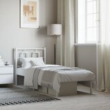 Maison Chic Kovinski Posteljni okvir - Enojna postelja - Postelja za odrasle brez vzmetnice z vzglavjem 75x190 cm, (21697482) | Shoptok.si