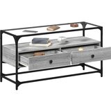 vidaXL TV ormarić sa staklenom površinom boja hrasta 98x35x51 cm drvo | shoptok.hr