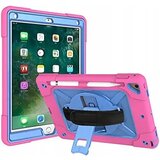 NIKCORP Ovitek za iPad 9.7 (2018/2017) s stojalom, ročajem in naramnim trakom, trislojna zaščita proti udarcem, roza barva, (5000139043) | Shoptok.si