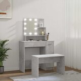  Set toaletnog stolića LED siva bojabetona od konstruiranog drva 60 x 40 x 140 cm | Shoptok.si